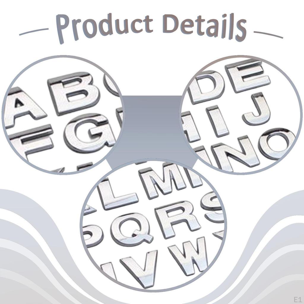 26 Pieces 3D Car Letter Sticker Alphabet Installation Vehicle Body Decal Auto for Door SUV
