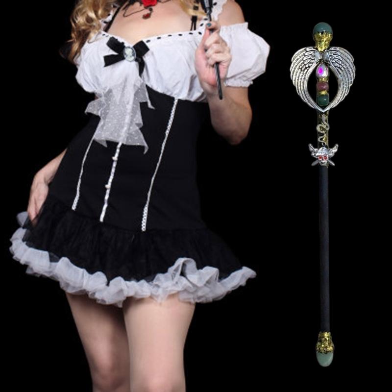 Fee Zauberstab Kristall Magischer Stab Amethyst Sandstein Raumdekoration für Kinder Mädchen Weihnachten Halloween Party