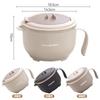 Stainless Steel Noodle Bowl With Lid Portable Leakproof Soup Students Dormitory Cafeteria Use