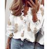 Women Long Sleeve Ruffled Collar Casual Blouse For Summer