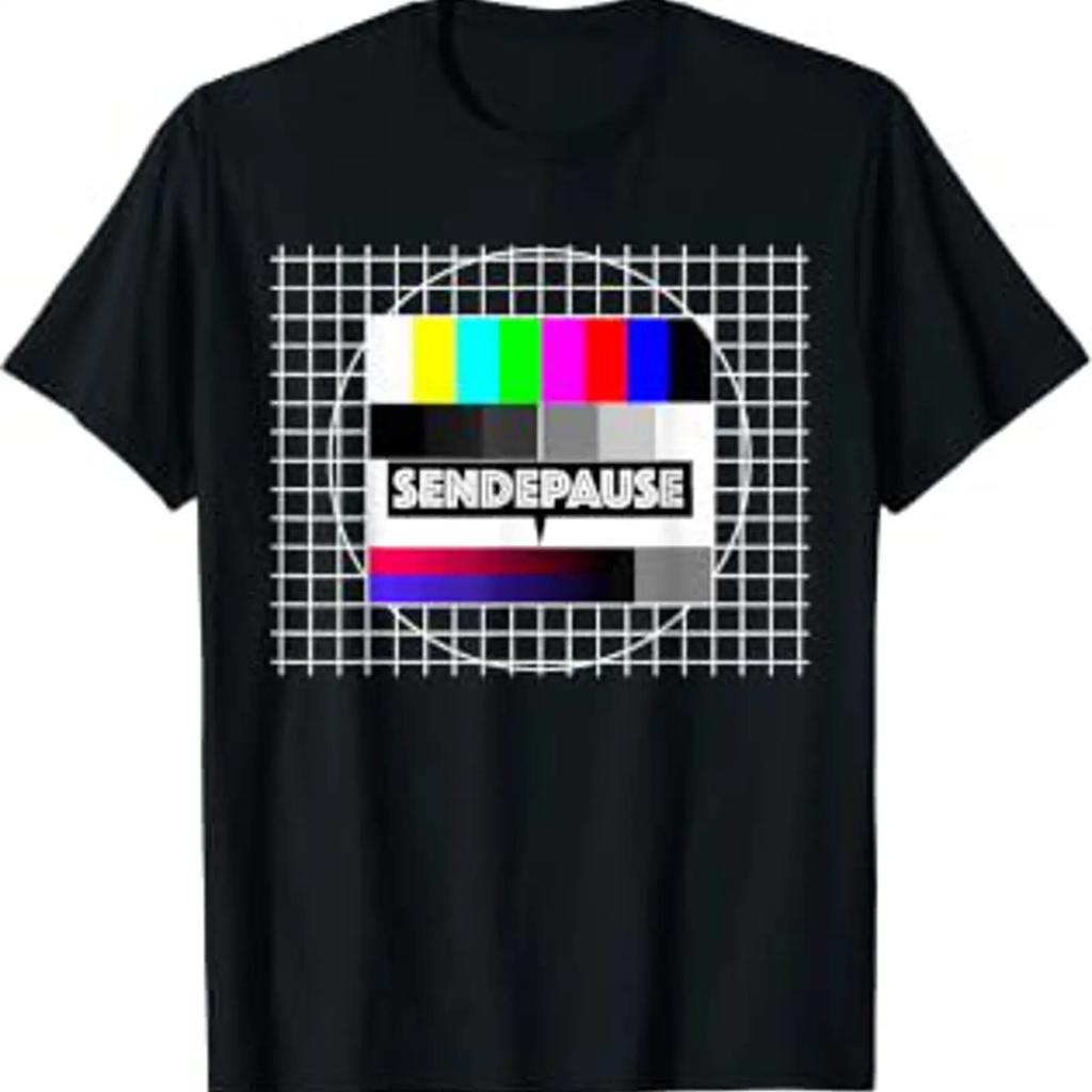 Test Image Radio Break Retro Costume 80s 90s Party Carnival T Shirt Black Vintage Slightly Unisex Top For Everyday Wear