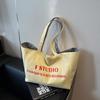 Casual canvas bag Lazy wind underarm bag 2025 new letter tote bag large capacity double-sided shoulder bag