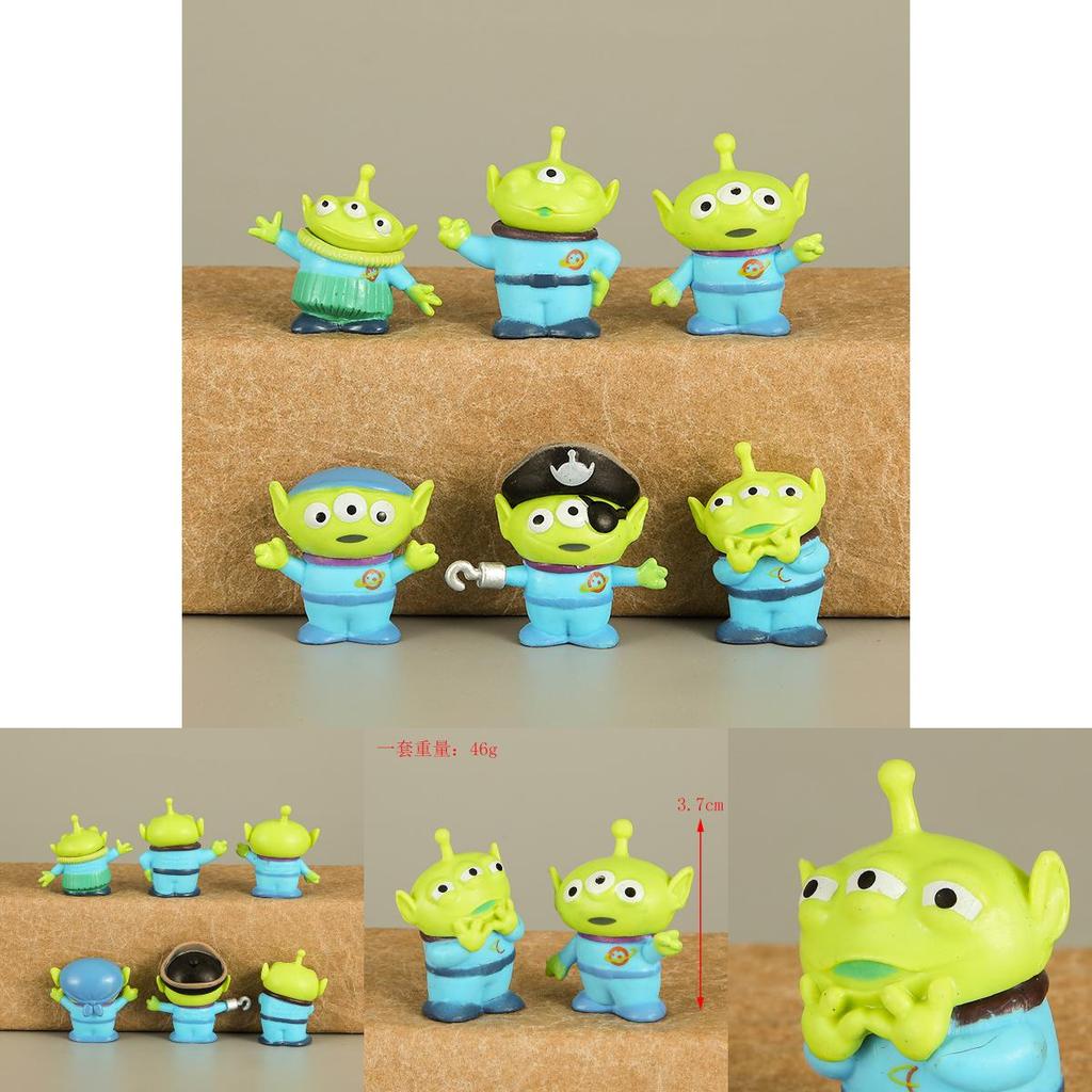 Set Of 6 Three-eyed Monster Anime Cartoon Alien Action Figures Toy Figurines