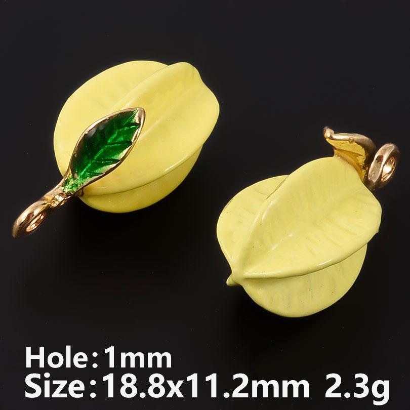5pcs Three-Dimensional Enamel Fruit Charm Grape Peach Watermelon Alloy Oil Drop Charms For Jewelry Making Supplies DIY Earrings