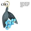 Floral Bag Decoration Pendant Imitation Leather Flower Design Handbag Ornament with Metal Buckle Scratch-Resistant Keychain Commuter Accessory