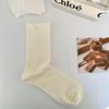 Xiaohongshu Women's Postpartum Loose-Mouth Cotton Socks - Black & White, Thin, Boneless, Pile Style for Spring & Summer.