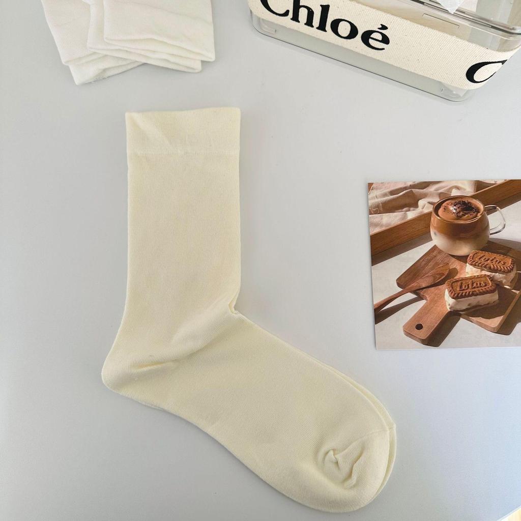 Xiaohongshu Women's Postpartum Loose-Mouth Cotton Socks - Black & White, Thin, Boneless, Pile Style for Spring & Summer.