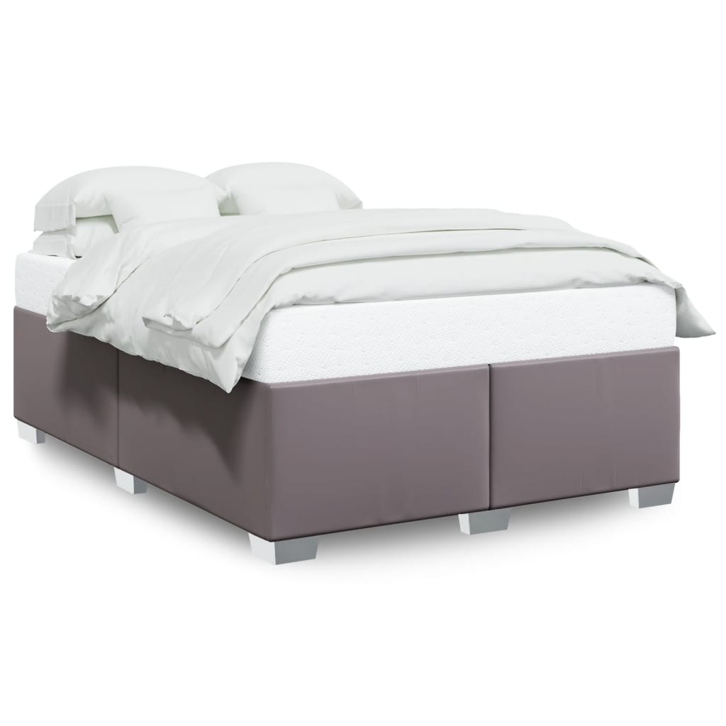 Bed Frame Gray 160 x 200 cm Faux Leather
