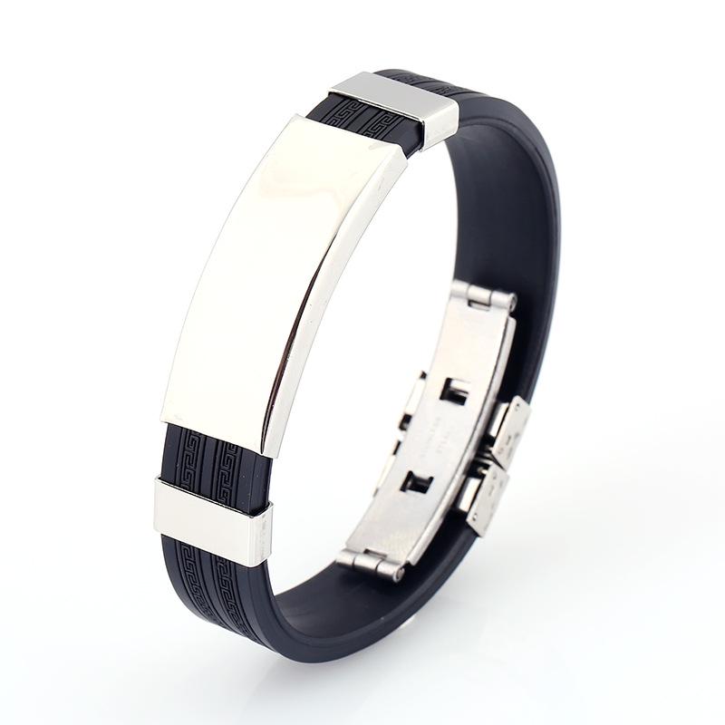 Titanium Steel Personalized Light Plate Great Wall Men'S Silicone Bracelet Trendy Men'S Fashion Stainless Steel Jewelry