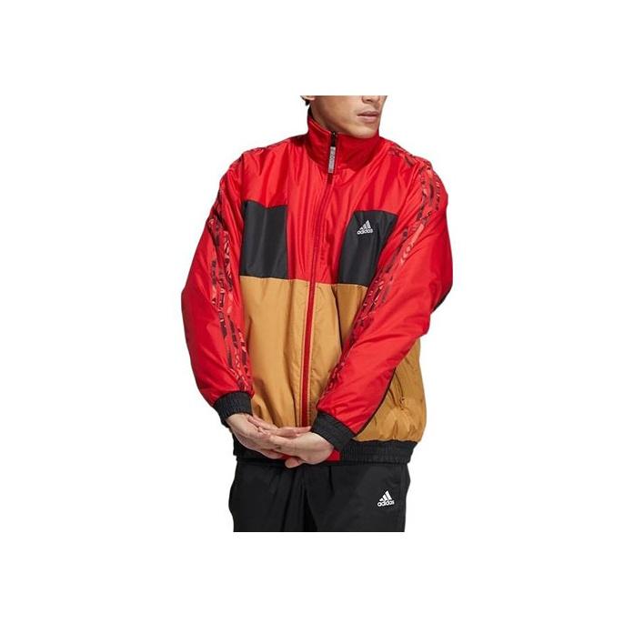 

Adidas Полосатая Лоскутная Двусторонняя Куртка с Логотипом Мужская Куртка Красная HI3284 S