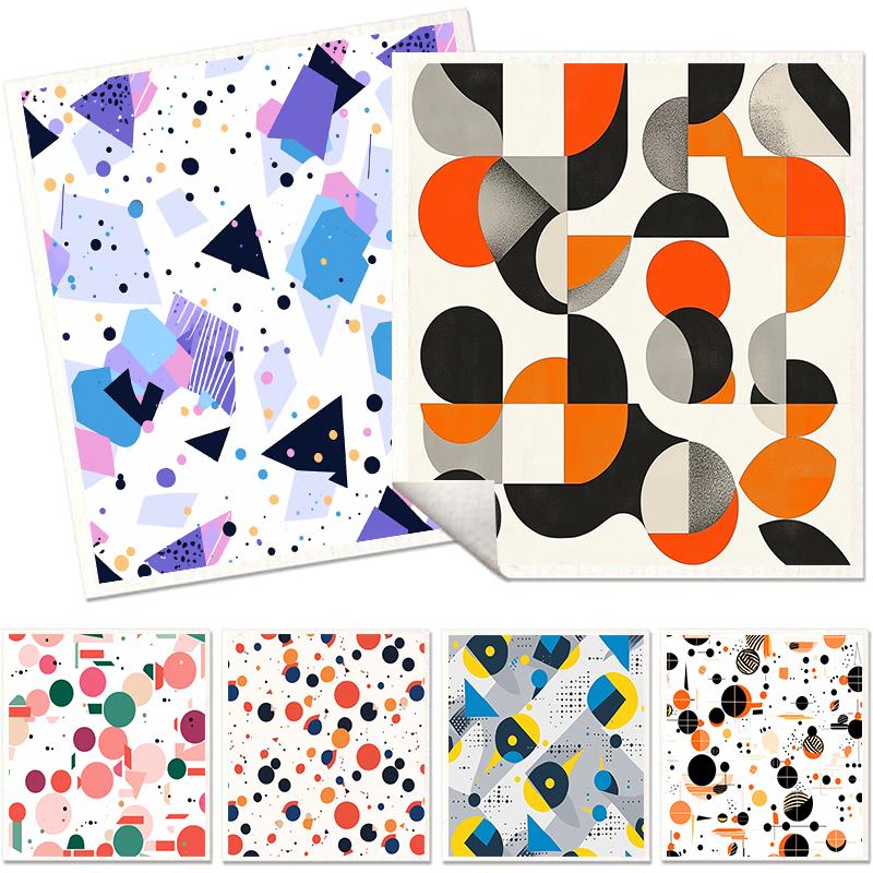 

6 шт. Шведские салфетки для мытья посуды Биоразлагаемые Экологичные тряпки для посуды Многоразовые Впитывающие Кухонные Моющиеся Салфетки Геометрический узор Посудные полотенца 6 PCS разноцветный