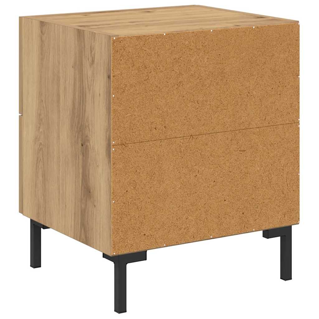 Nightstand Set of 2 Artisan Oak Finish 40 x 35 x 47.5 cm Engineered Wood