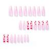 24pcs Long Press On Nails French Gradient Color Red Lips Print Artificial Nail for Women and Girl Party Activity