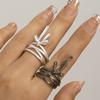 Sweet Cool Wind Metal Ribbon Bow Ring Temperament Pearl Open Ring Bow Rings