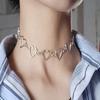 New Hollow Korean Sweet Love Heart Choker Necklace Statement Girlfriend Gift Cute Bicolor Jewelry Collier Femme 2022