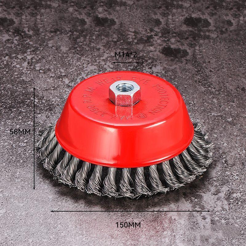 Twisted Steel Wire Wheel M14 Brush Strong Paint Remove Rotary Twist Knot Deburring 75mm/100mm/150mm For Metal Angle Grinder