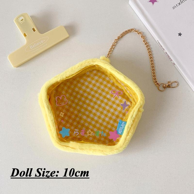 

Мультяшная сумка для хранения кукол-звезд для демонстрации плюшевая красное яблоко ПВХ сумка для хранения с цепочкой 10 см организация кукол стиль INS оптом звезда