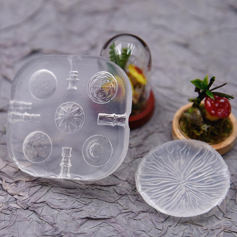 2Pcs/Set Mini Mushroom Silicone Mold Ultra-Light Clay Resin Clay Diy Soft Pottery Miniature Mushroom Quick Modeling Tool