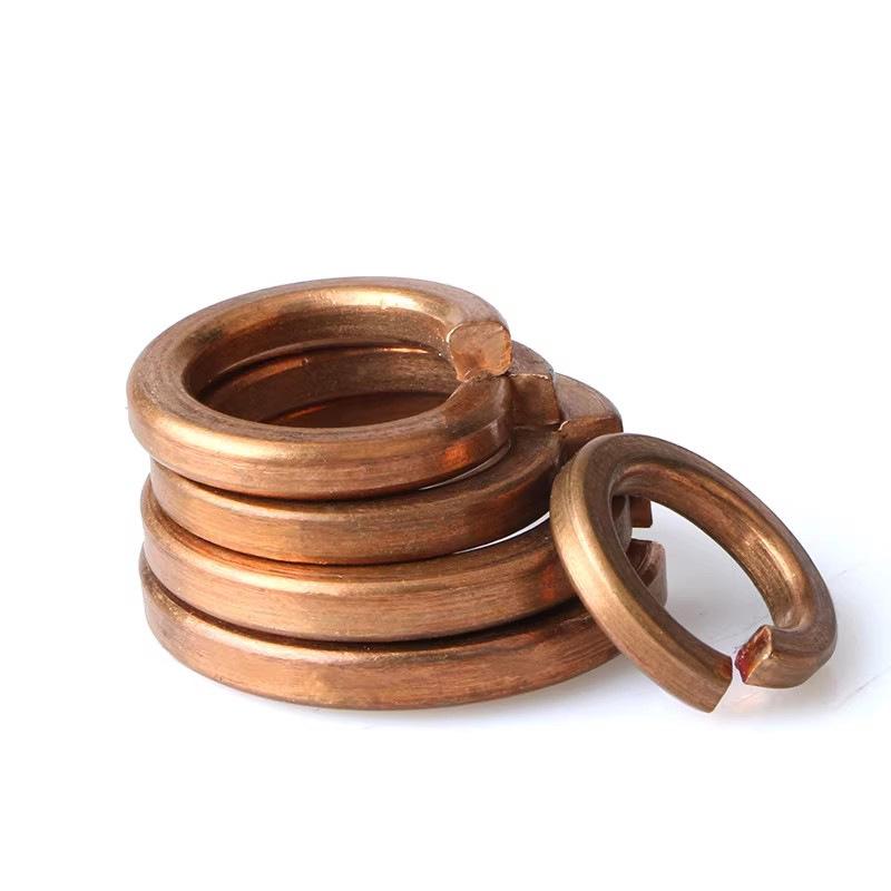 Pure Red Copper All-Copper Spring Washer, Bronze Round Washer Screw Metal Washer GB93