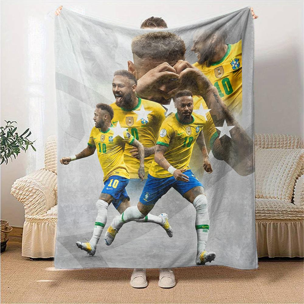 Brazilian Football Celebration Blanket Soft Cozy Great For Picnics Office Seaside Four Seasons Universal Modern Style Birthday Christmas Gift Blanket