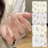 1pc Luxury Golden & Rose Golden Embossed Stickers - Floral Butterfly & Leaf Design, Self-Adhesive Plastic Nail Art Decals for Summer Nail Decor
