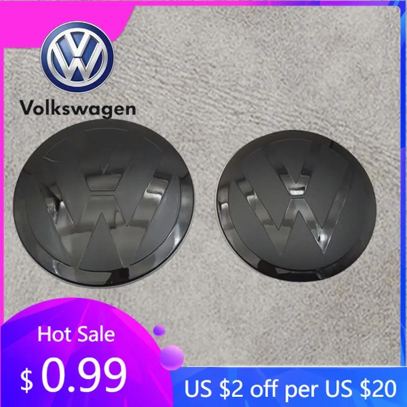 CJOZW1 For VW Volkswagen Jetta MK5 Golf 3D ABS Mirror Black Emblem Car Front Grill Rear Trunk Badge For Volkswagen VW Golf Pas Sat Polo