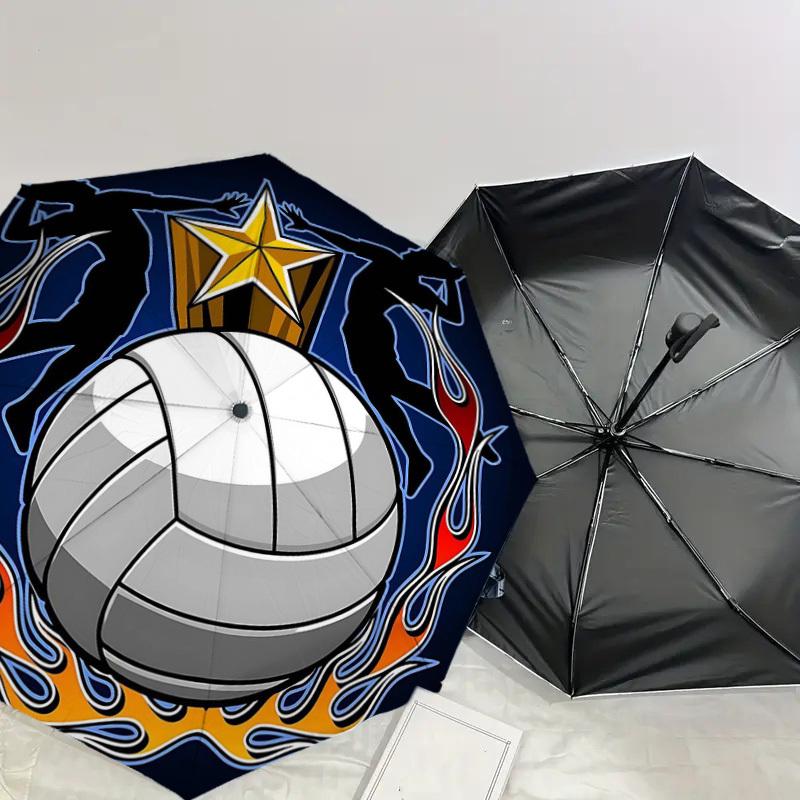 1PC Volleyball Star Umbrella-8-Rib Reinforced Portable Folding Travel Suitable for All Seasons Outdoor Daily Use-H0346