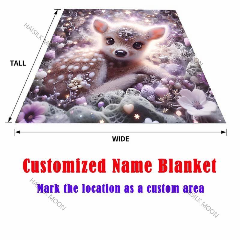 Fantasy Theme Cute Deer Print Blanket Warm Soft Luxury Gift for Child Adults Suitable for Home Sofa Bed Travel Camping