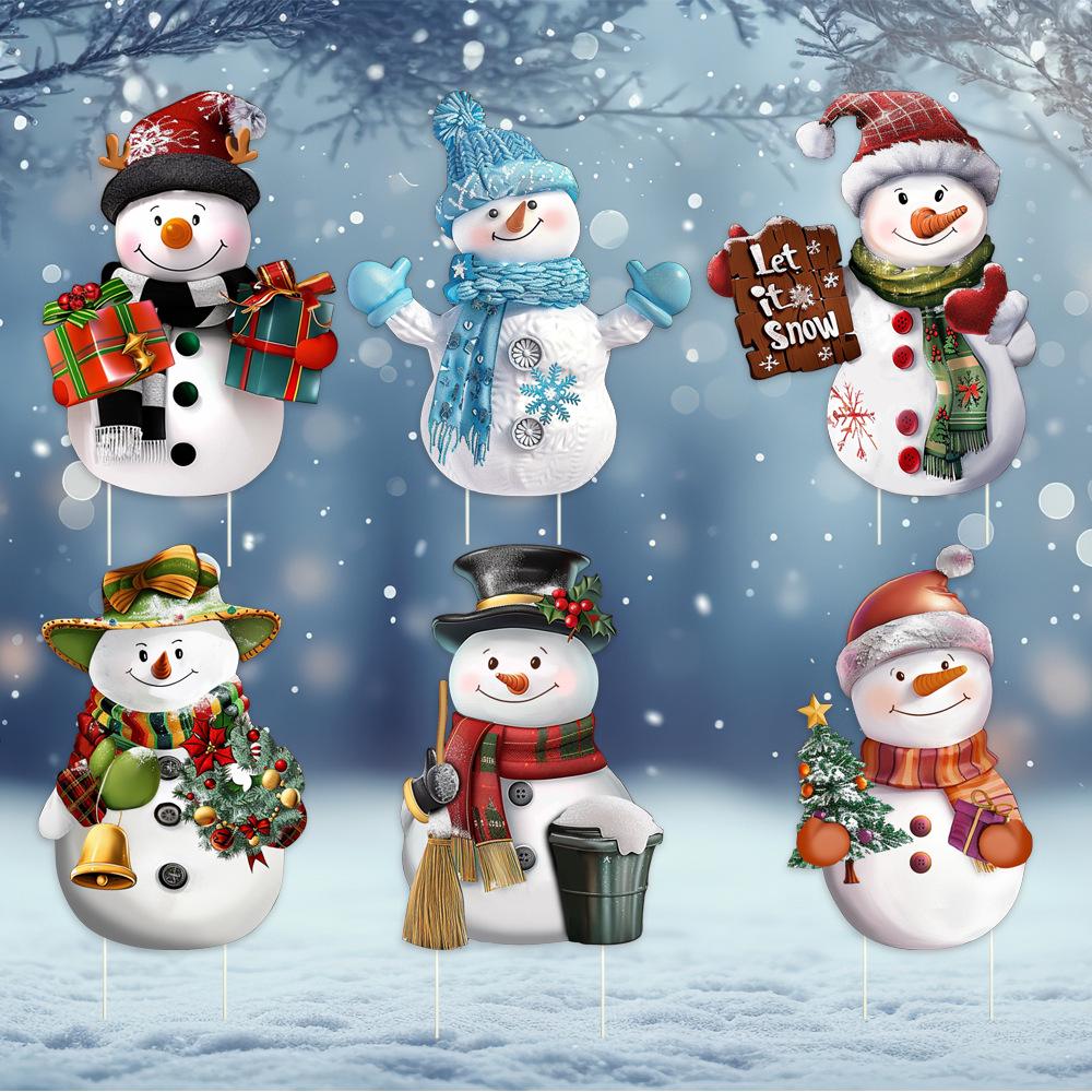 Christmas Snowman Garden Yard Stake Decoration