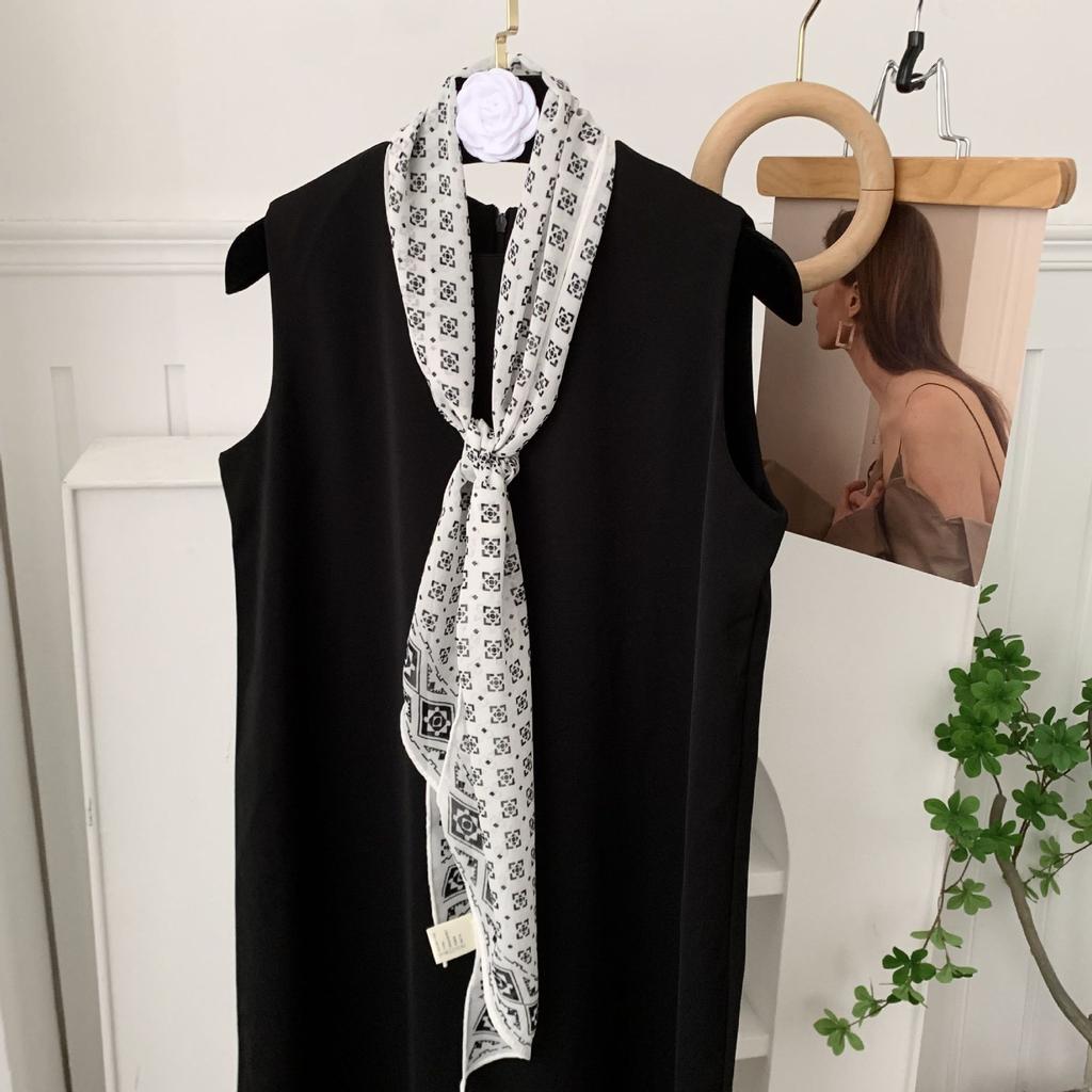 Scarf for Women Versatile Neck Flower Scarf Versatile Striped Headband Hairband Scarf