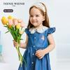 Teenie Weenie Kids Girl's Petal Collar Fly Sleeve Denim Dress