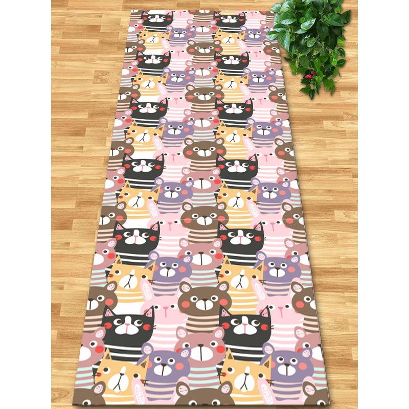 Flowers and Plank Home Balcony 3D Passageway Long Corridor Carpet Spring Floral Pattern Entryway Stairway Rugs Room Aisle Mat