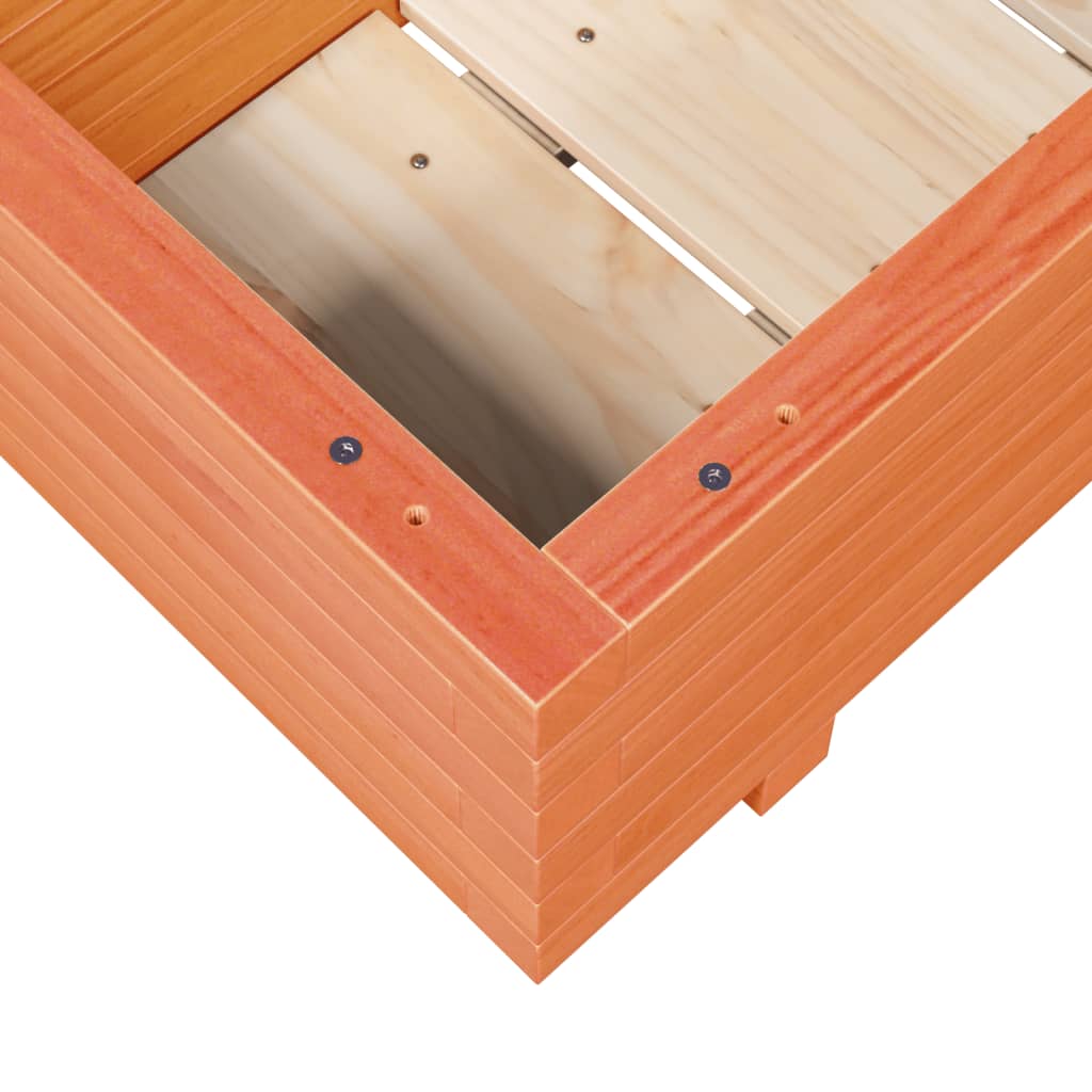 Plant Pot Wax Brown 70 X 40 X 26.5 Cm Solid Pine Wood