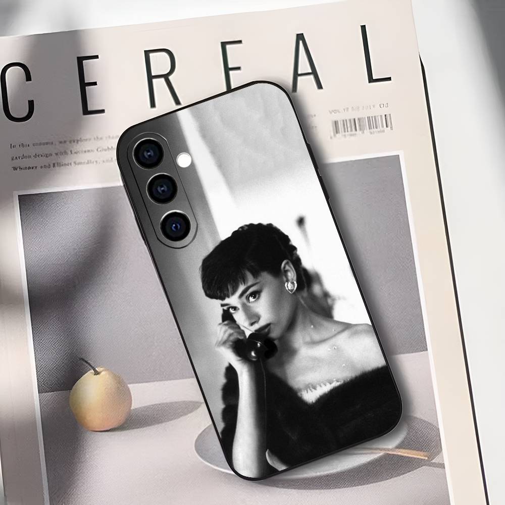 Actress A-Audrey Hepburn Phone Case Silicone Soft For Samsung Galaxy A73,A72,A71,A70,A53,A52,A51