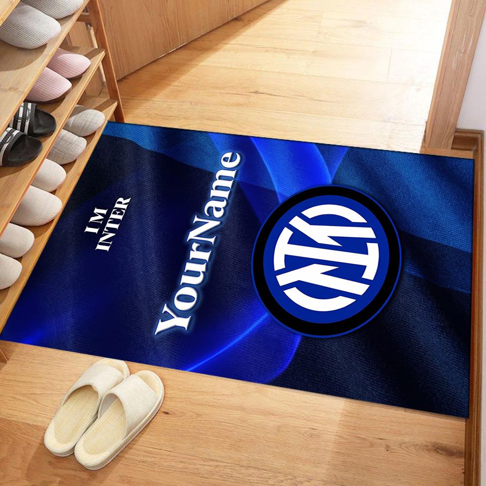 Inter Milan Customized Name Floor Rug Office Rug Perfect for Outdoor Foyer Game Room Living Rooms Antislip Carpet Decorate Offices