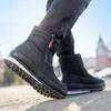 Thickened Casual Zipper Non Slip Snow Boots Plush Warm Men's Black Waterproof Sports Snow Shoes Thick Men's Shoes