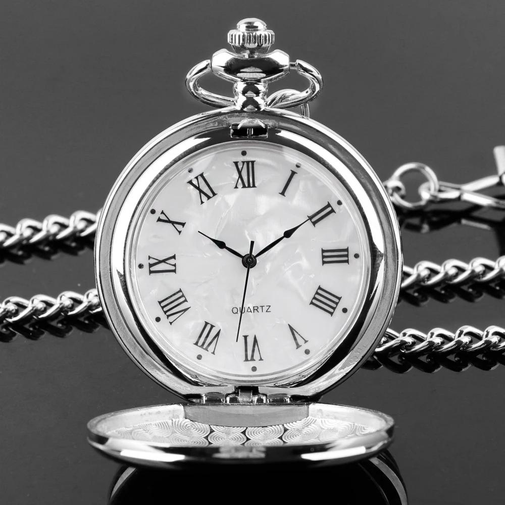 

New Fashion Luxury Silver Quartz Pocket Watch For Men Necklace Sweater Chain Pendant Clock Accessory Gift серебряный