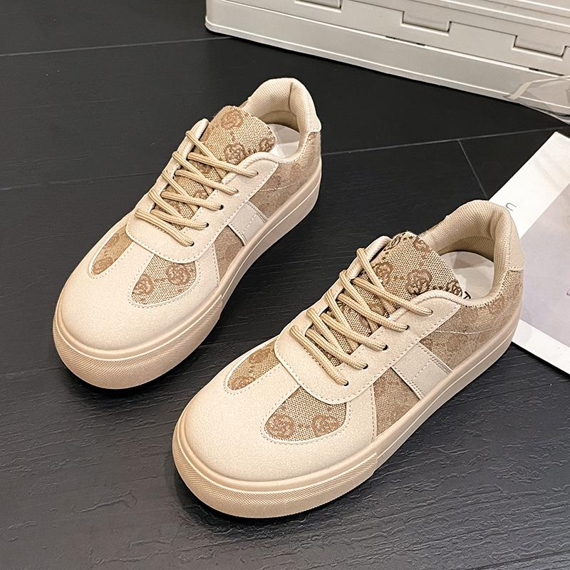 New Comfortable Retro Style Color Matching Casual Sneakers Wear-resistant Flat-soled Lace-up Zapatos Mujer Flat Shoes