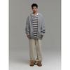 Sand Sound (Unisex) Wool Blend Cable Knit Zip-Up Hoodie Grey