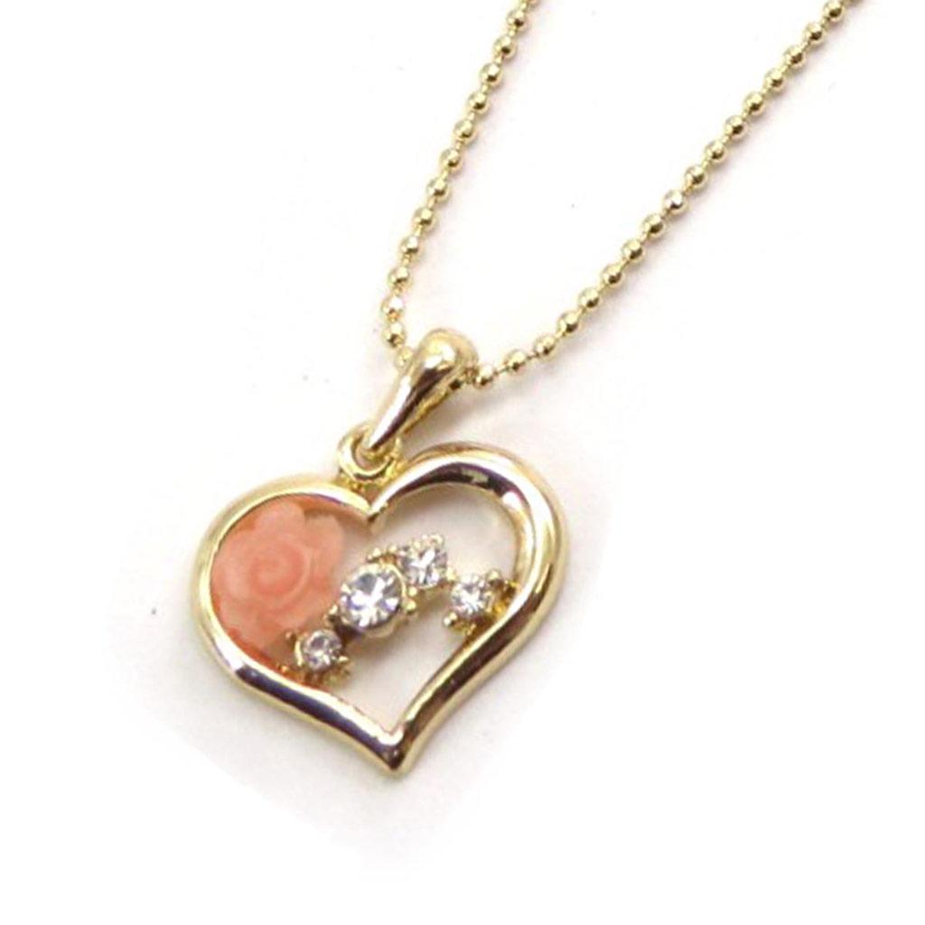 Les Trésors De Lily [J7944] - Designer Necklace 'Love' Peach Gold