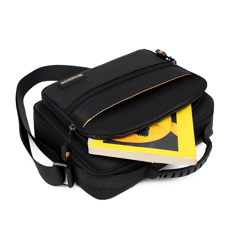 Solid Color Waterproof Shoulder Bag Men's Messenger Bag Large Capacity Crossbody Bag
