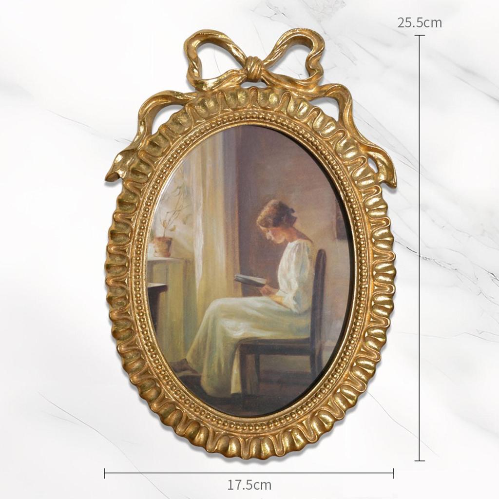 25.5x17.5cm Antique Retro Resin Oval Photo Frame for Home Kitchen