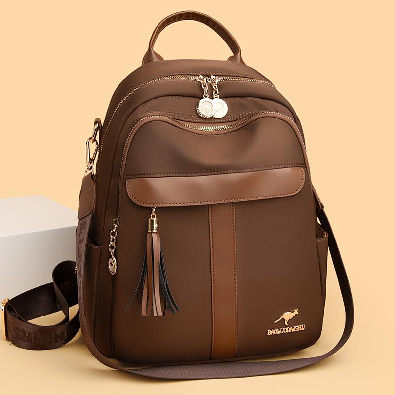 New Fashi Tassel Backpack for Women Large Capacity Travel Backpack Oxford Bag Durable Casual Shoulder Bag for Daily Commute