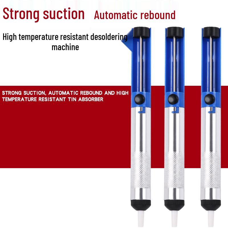 Compact Aluminum Solder Sucker with Non-slip Grip - Manual Desoldering Tool for Easy Solder Removal