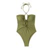 Fashion new women's bikini sexy swimsuit split solid color European and American swimsuit fashion outdoor covering meat and looking thin