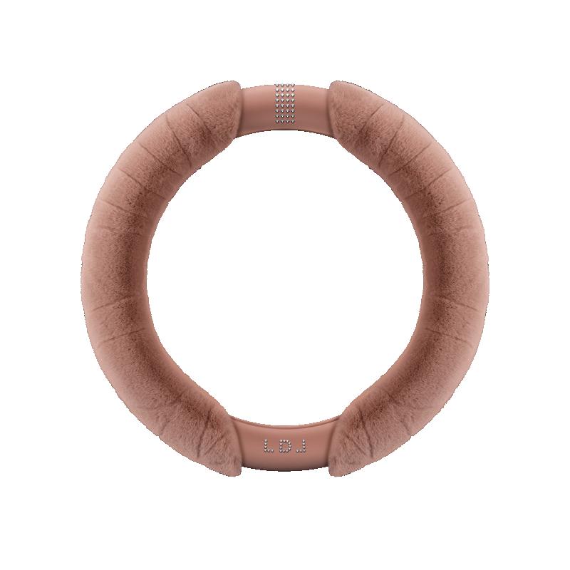 Rhinestone Decor Car Steering Wheel Cover Fluffy Winter Steering Wheel Cover Soft Warm Plush Universal 14.5-15 Inch