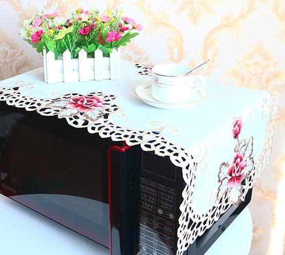 Premium satin Rose Embroidery bed Table Furniture flag Runner cloth cover kitchen Christmas Wedding party Table Surface decoration and accessories