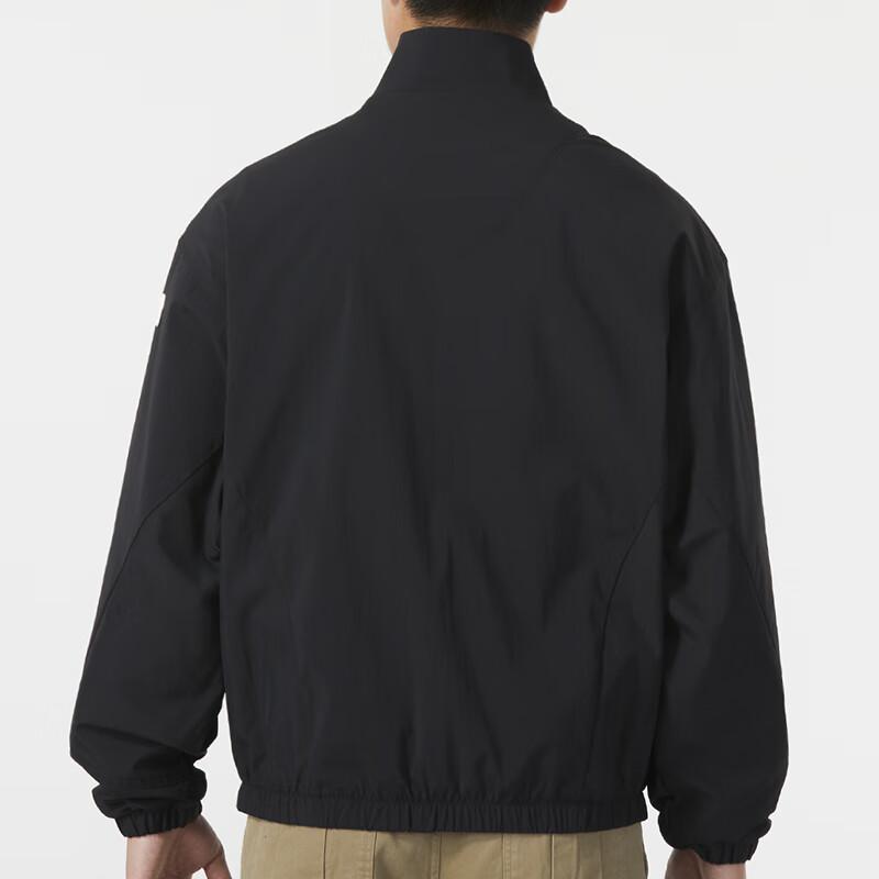 Adidas Veste Homme Couleur Unie Logo Col Montant Manches Longues Vestes Noir IP4987