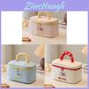 Cute Cartoon Bear Makeup Bag With Plush Fabric For Daily Commuting And Travel Storage