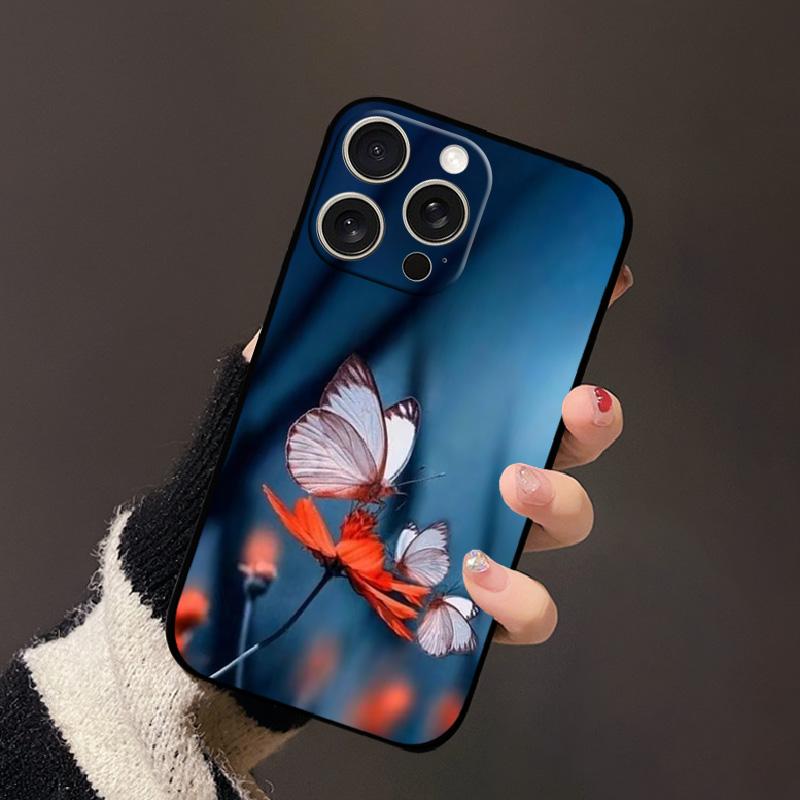 For iPhone 15 Pro Case 15Pro Max Soft Silicon Shockproof TPU Phone Cover For iPhone 15 Plus Color Painted Full Protective Fundas